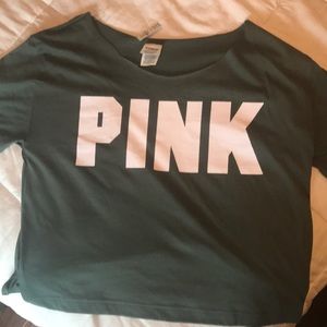 Olive green crop top from PINK